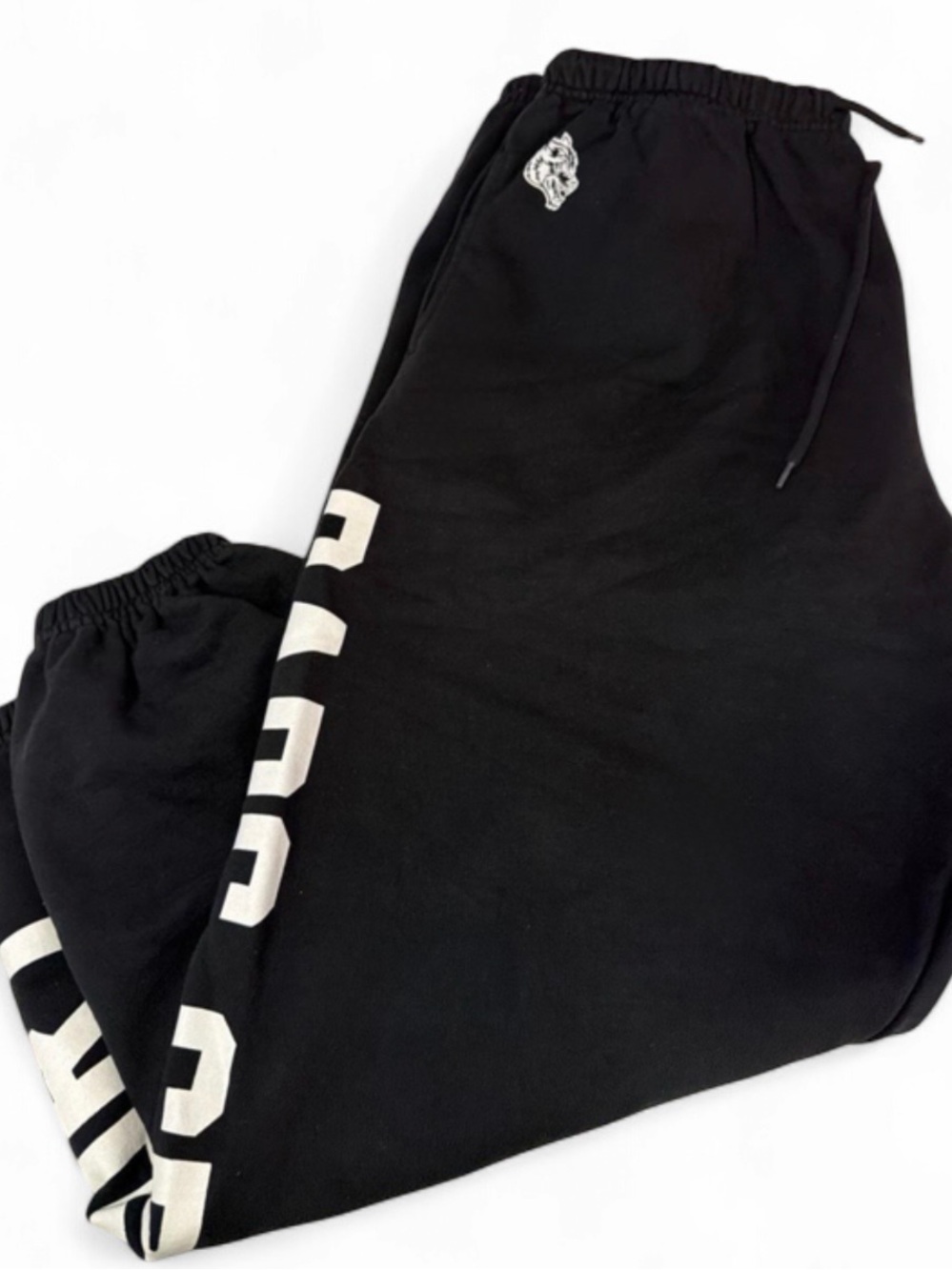Darc Sport Black Sweatpants with White Side Lettering